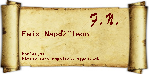 Faix Napóleon névjegykártya
